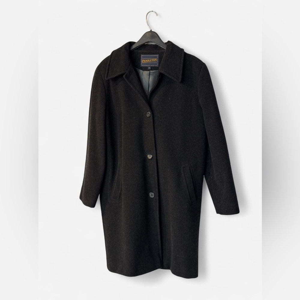 Pendleton Black Wool Coat with Classic Collar - image 1